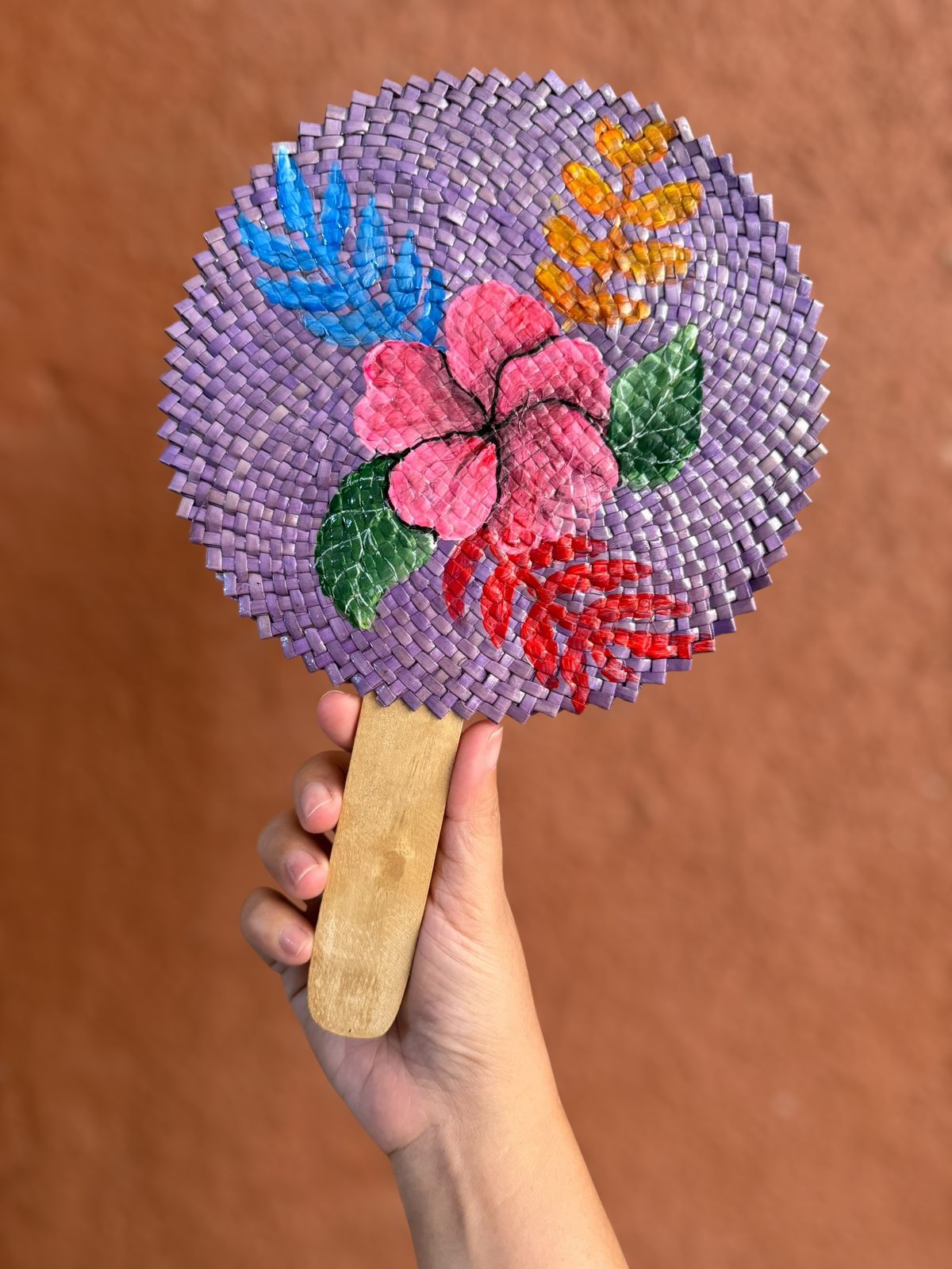 Hand Painted Purple Fan