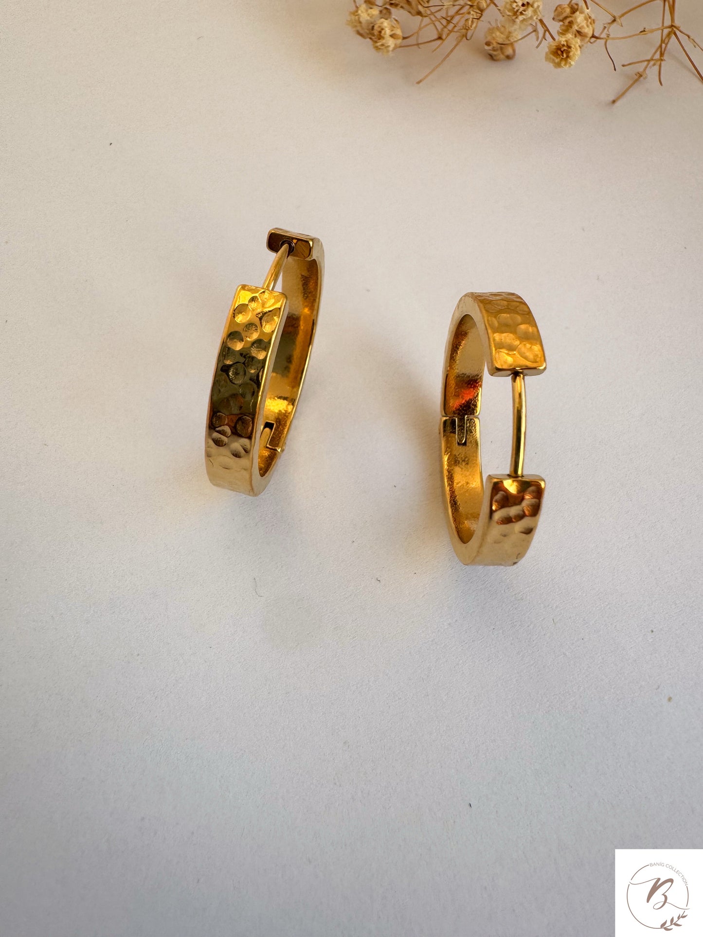 Aurelia Hammered Hoops