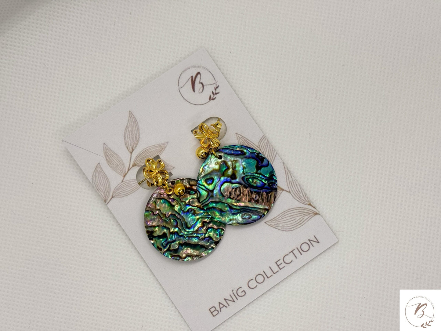 Abalone Round Shell Earrings