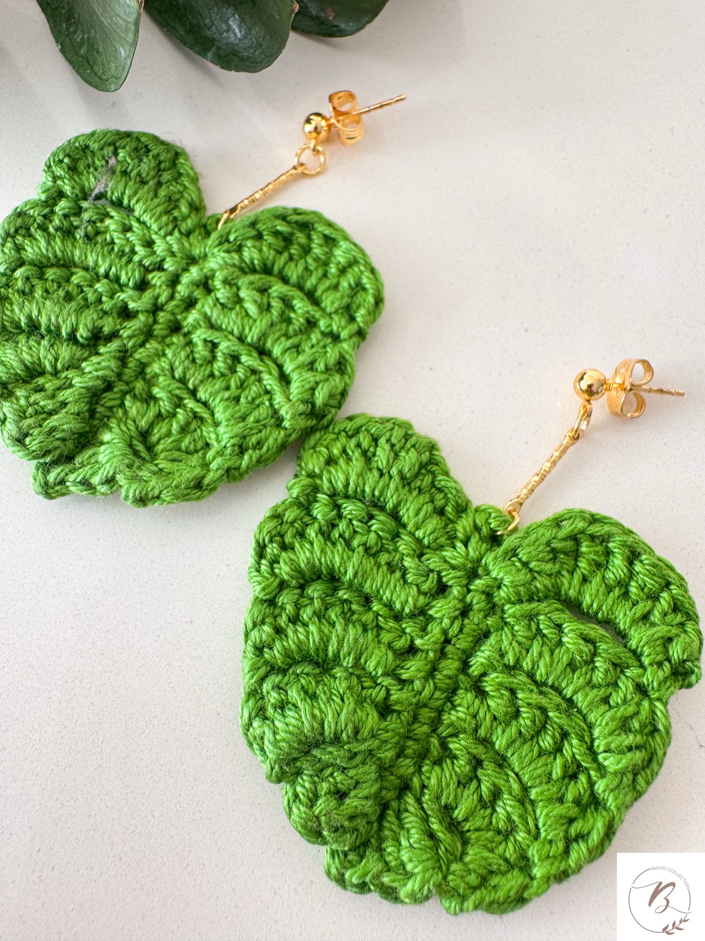 Leafy Macrame Earrings