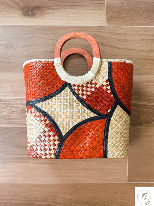 Alma Tote Bag (Brown and Natural)