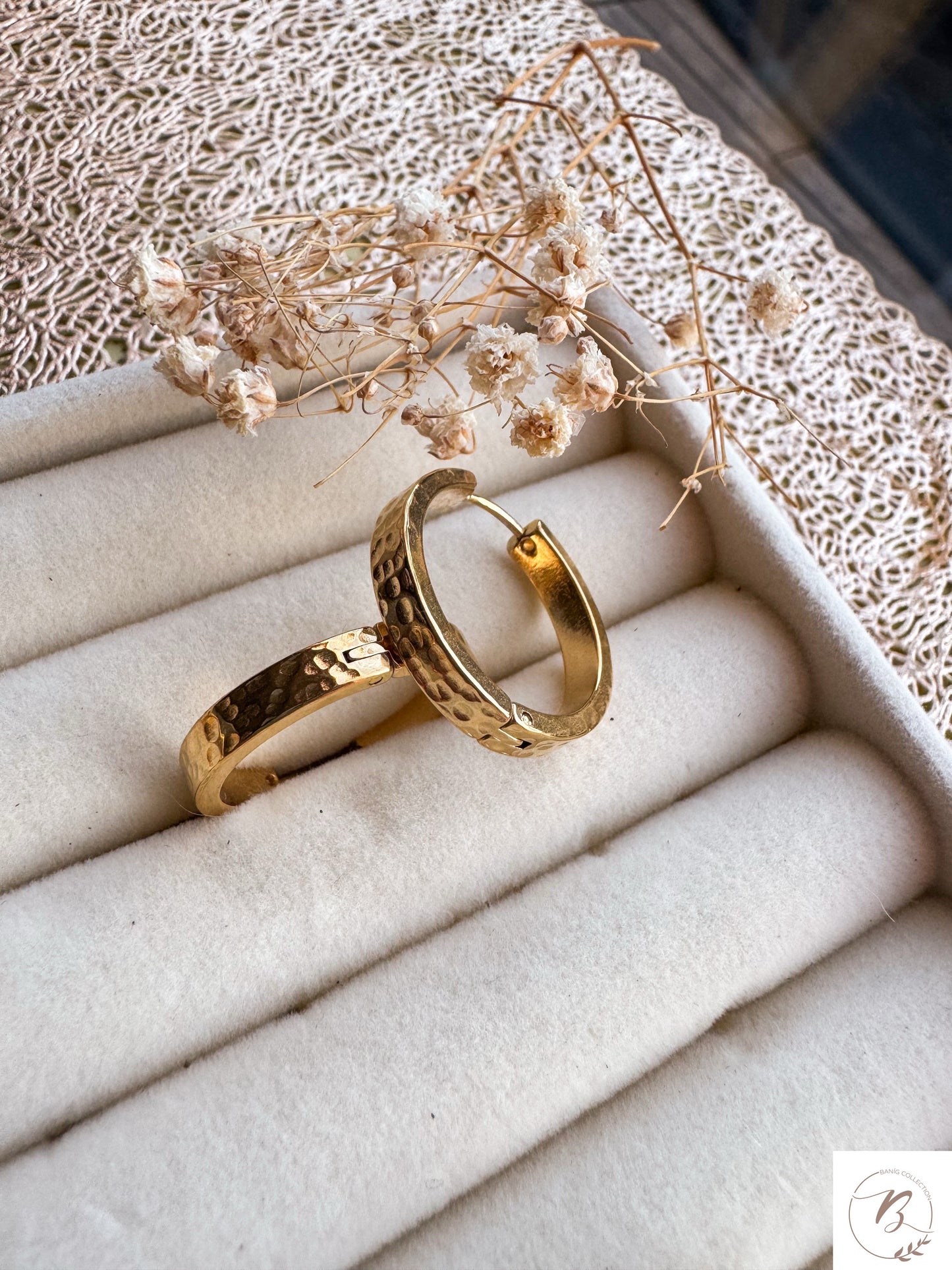 Aurelia Hammered Hoops