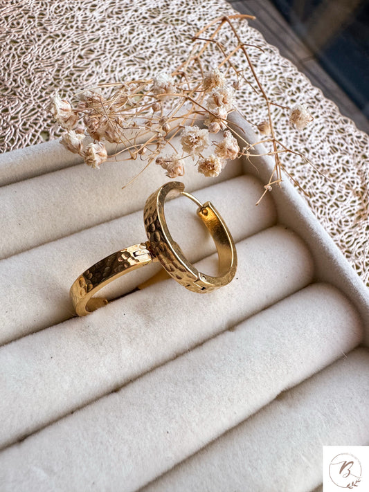 Aurelia Hammered Hoops