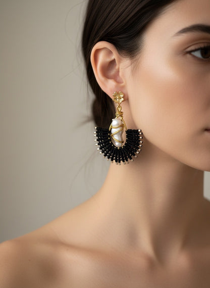 Ursa Beaded Macrame Earrings