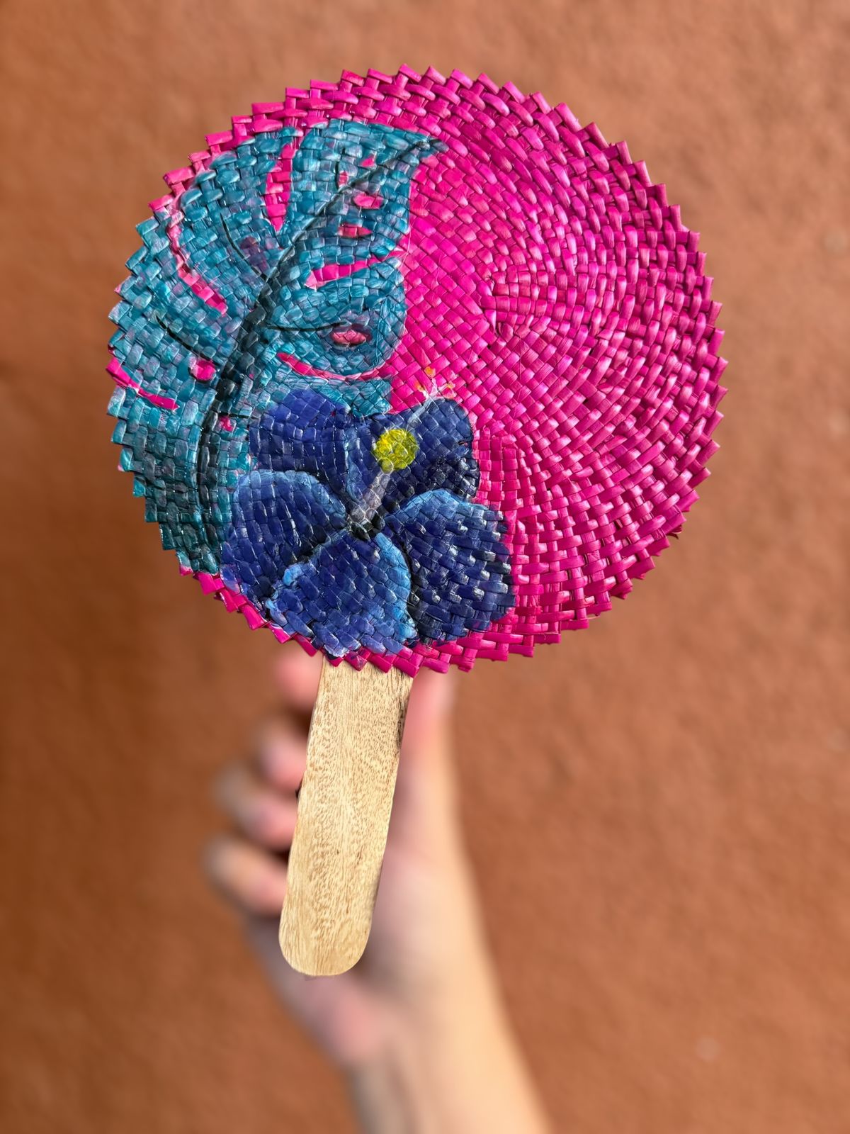Hand Painted Pink Fan