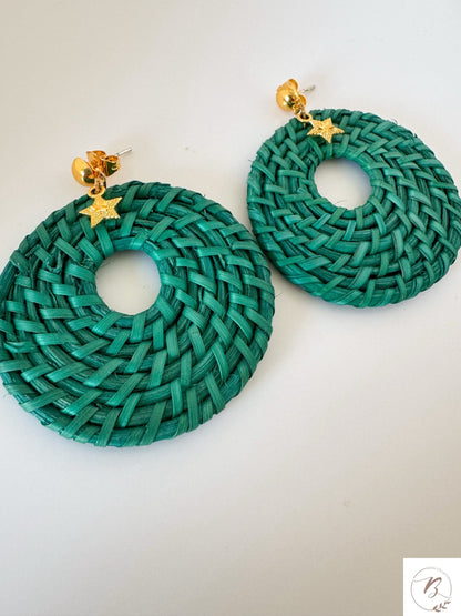 Amari Round Rattan Earrings