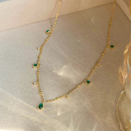 Green & White Zircon Chain
