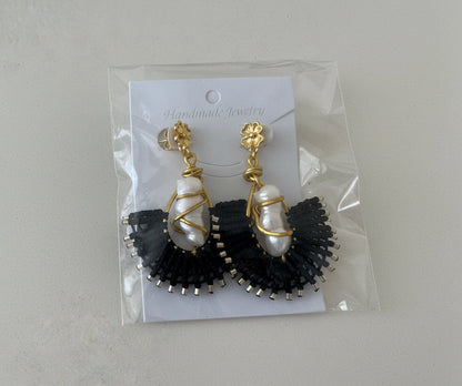 Ursa Beaded Macrame Earrings