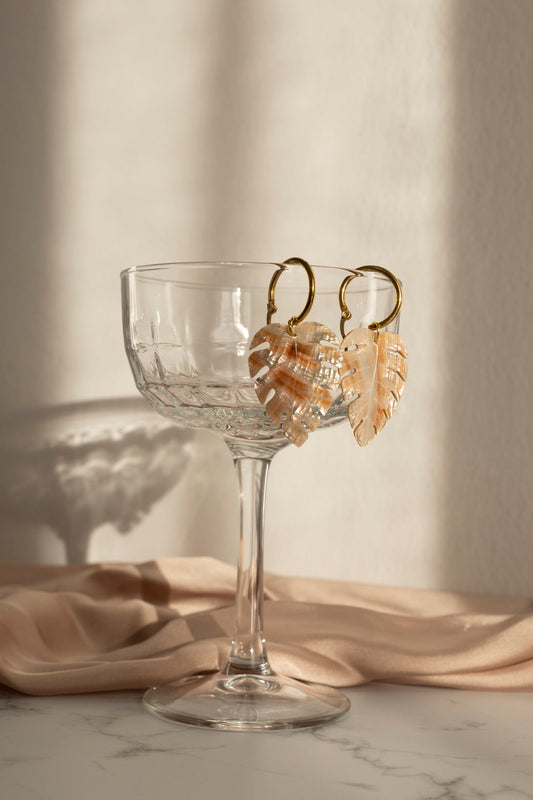 Celine Monstera Leaf Earrings