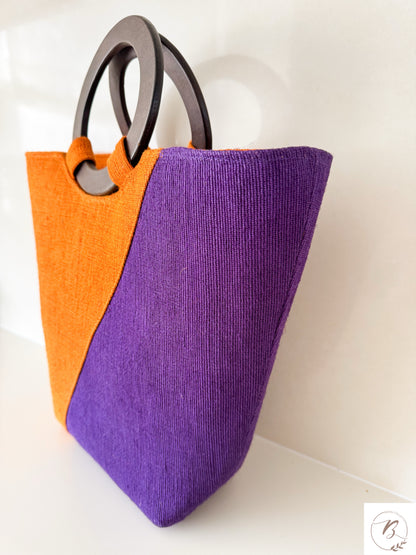 Olivia Tote Bag (Orange & Violet)