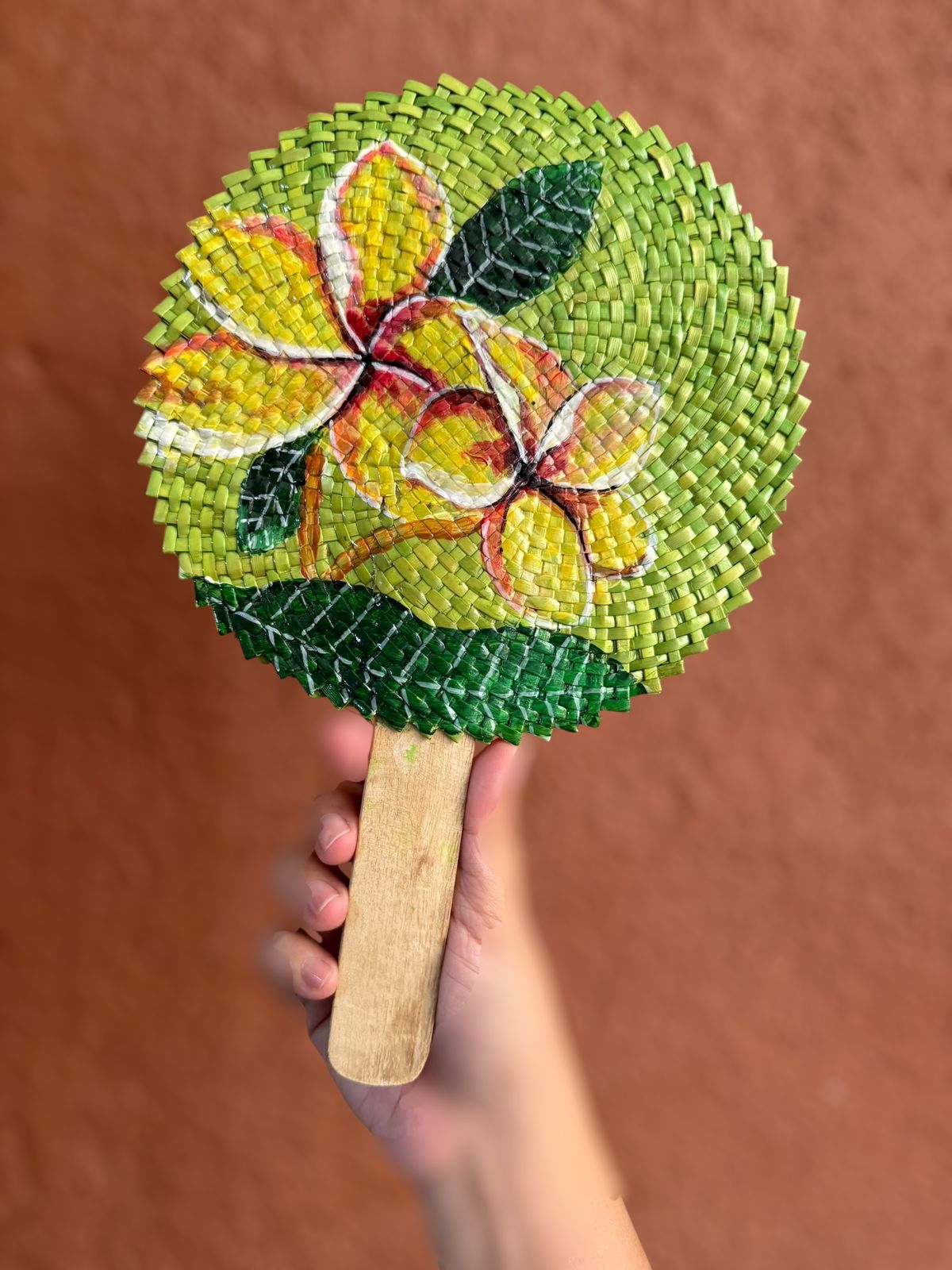 Hand Painted Light Green Fan
