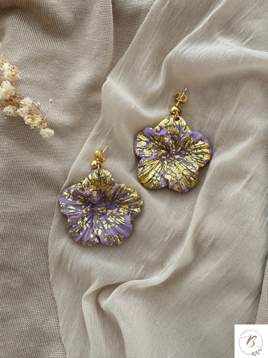 Jessie Molded Clay Earrings (Purple)