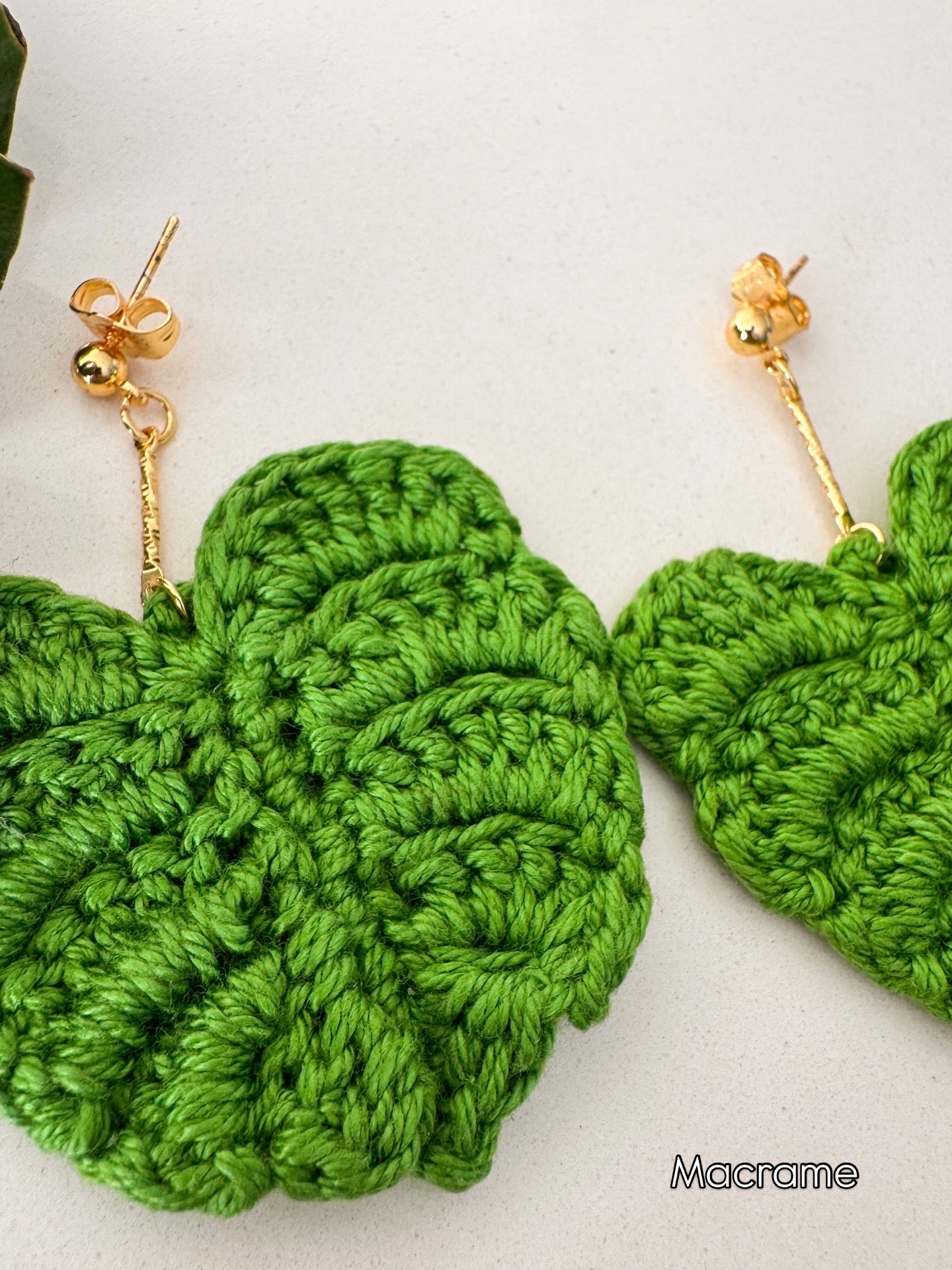 Leafy Macrame Earrings