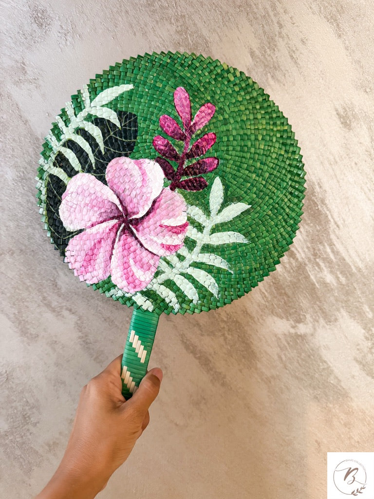 Hand Painted Fan (Green)