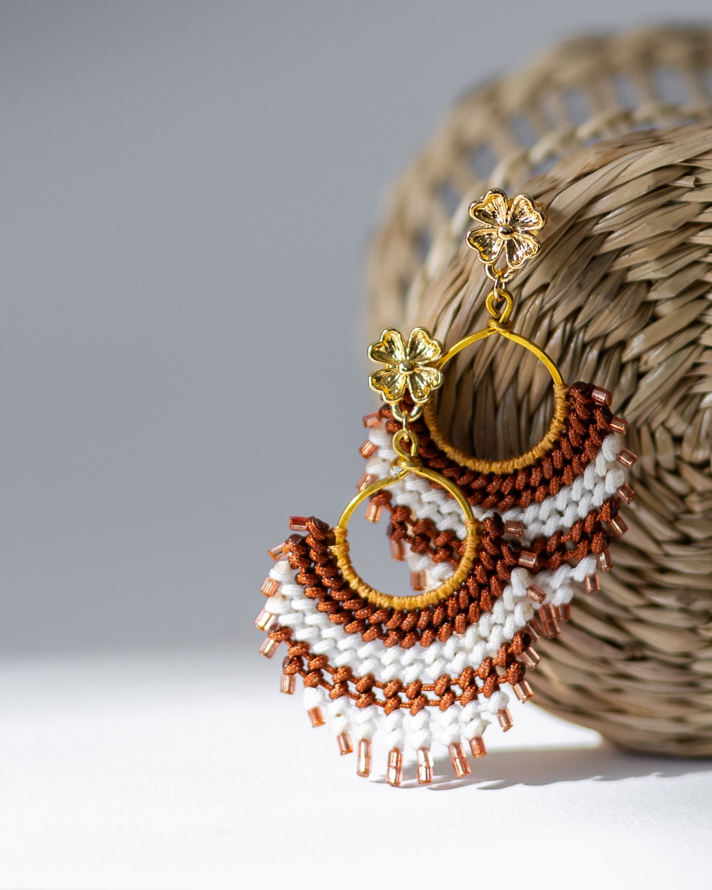 Tina Beaded Macrame Earrings