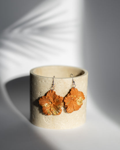 Jessie Molded Clay Earrings (Light Brown)