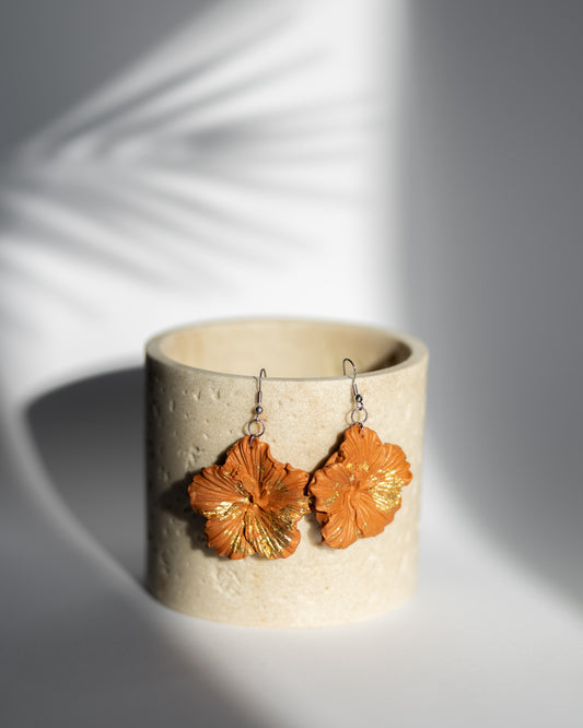 Jessie Molded Clay Earrings (Light Brown)