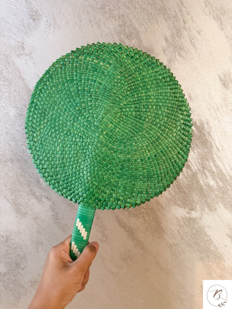 Hand Painted Fan (Green)