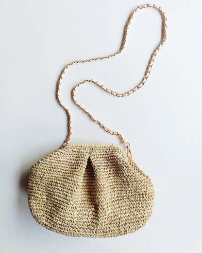 Imee Raffia Clutch Bag