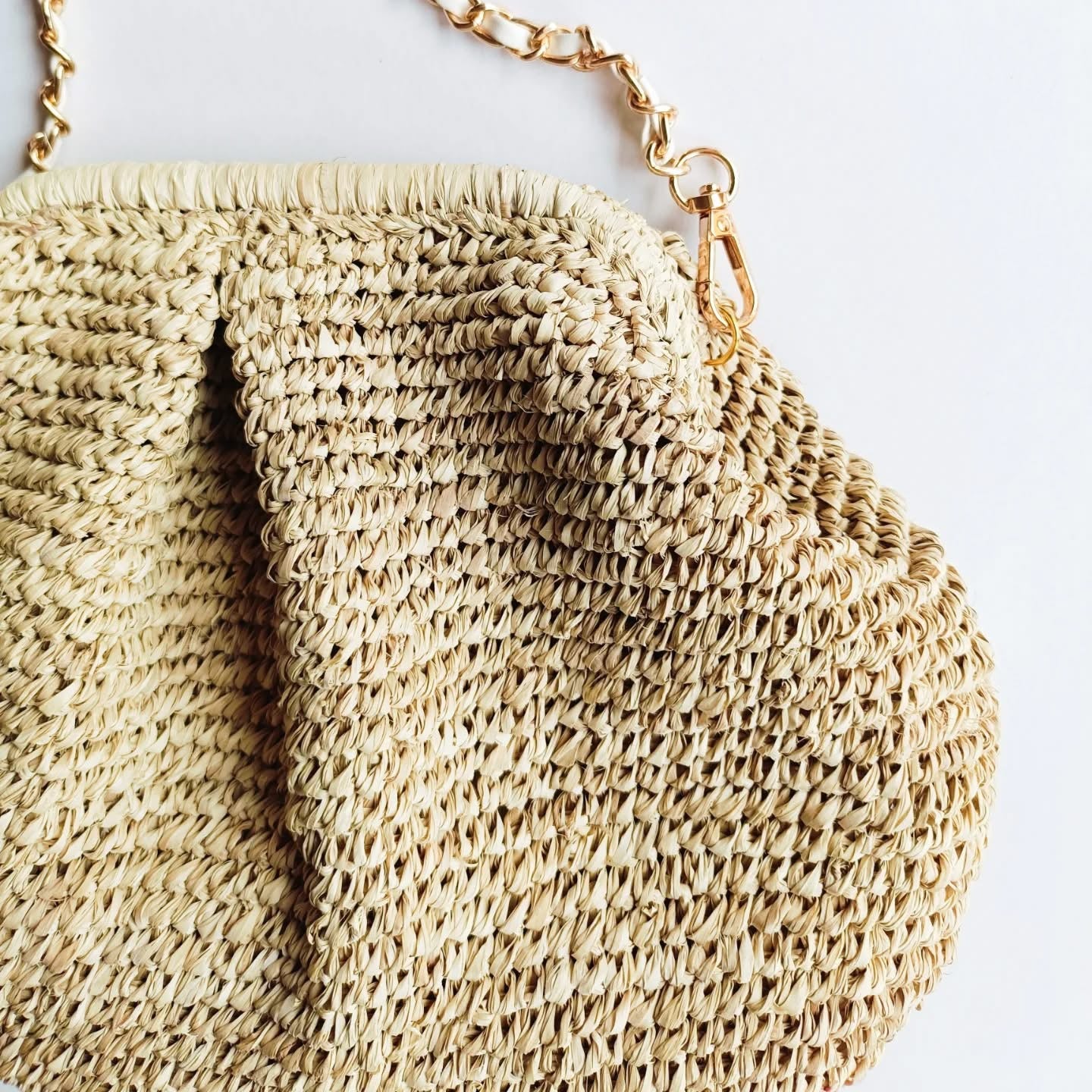 Imee Raffia Clutch Bag