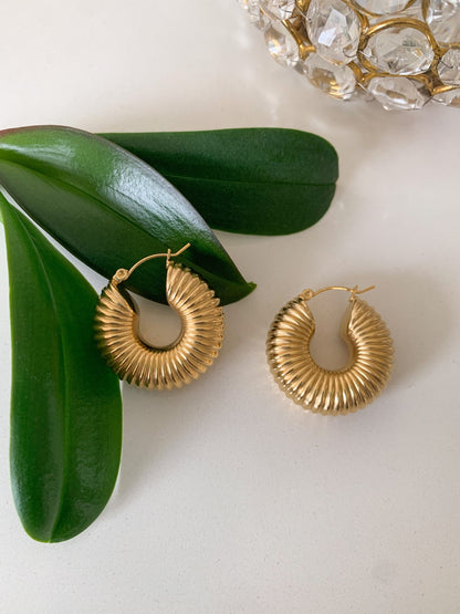 Lulu C Shaped Hoop Earrings (Medium)