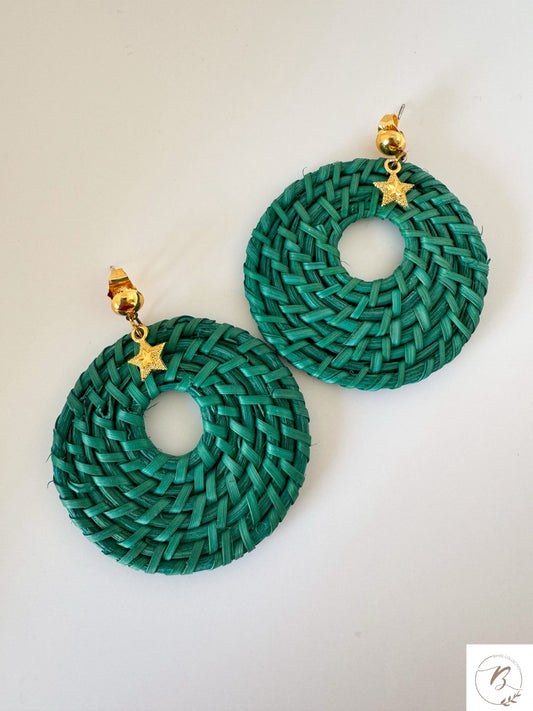 Amari Round Rattan Earrings