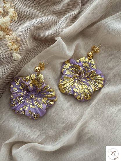 Jessie Molded Clay Earrings (Purple)