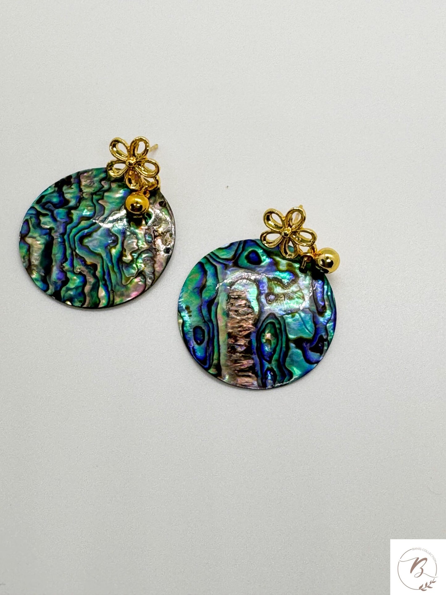Abalone Round Shell Earrings