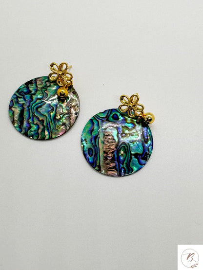 Abalone Round Shell Earrings