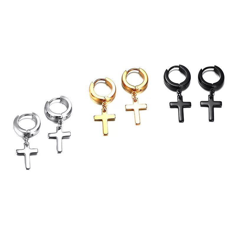 Cross Hoop Earrings