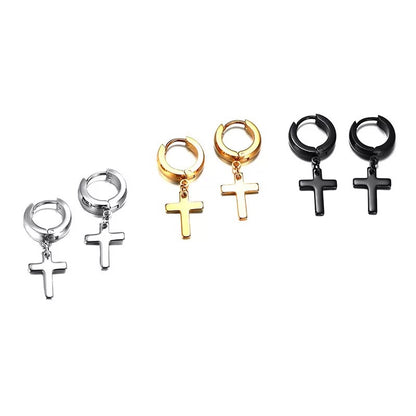 Cross Hoop Earrings