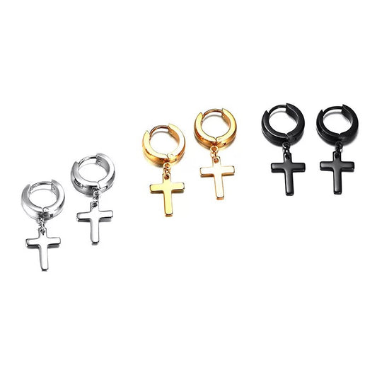 Cross Hoop Earrings