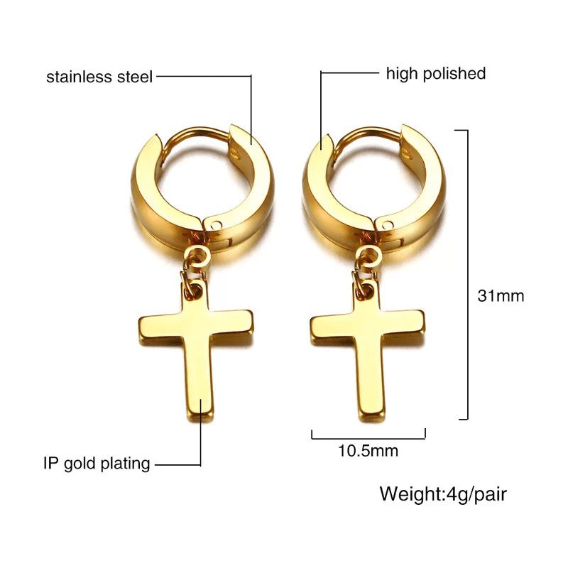 Cross Hoop Earrings
