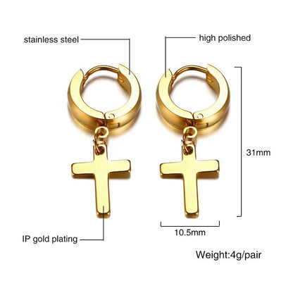 Cross Hoop Earrings