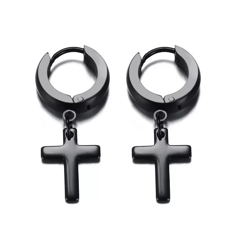 Cross Hoop Earrings
