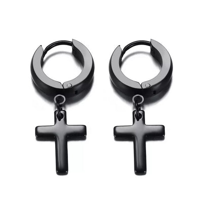 Cross Hoop Earrings