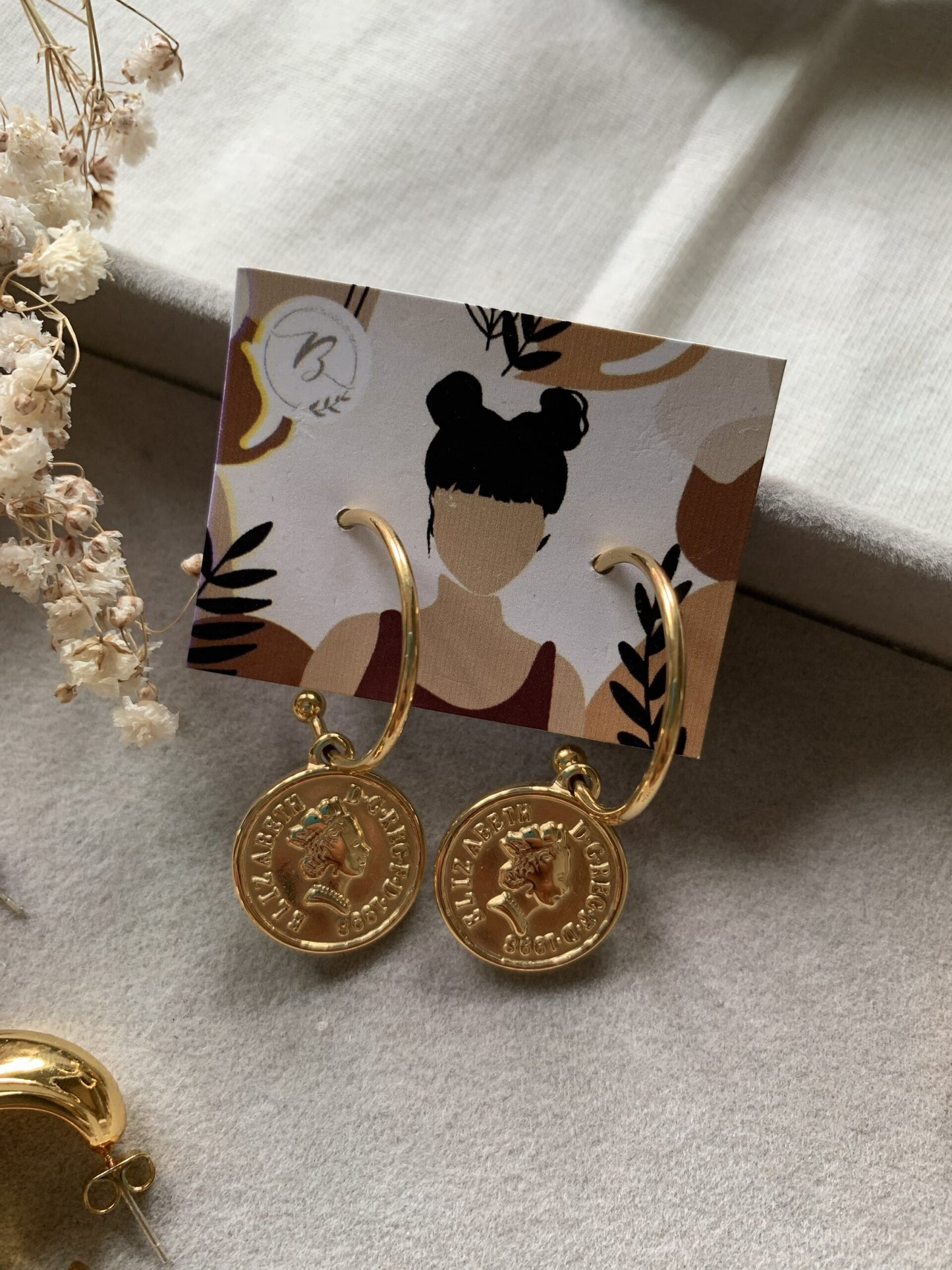 Elizabeth Coin Hoop earrings