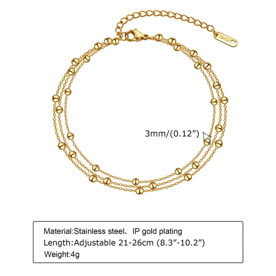 Layering Stainless Steel Anklet