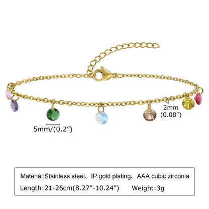 Rainbow Stainless Steel Anklet