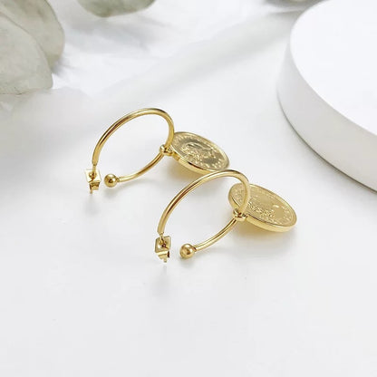 Elizabeth Coin Hoop earrings