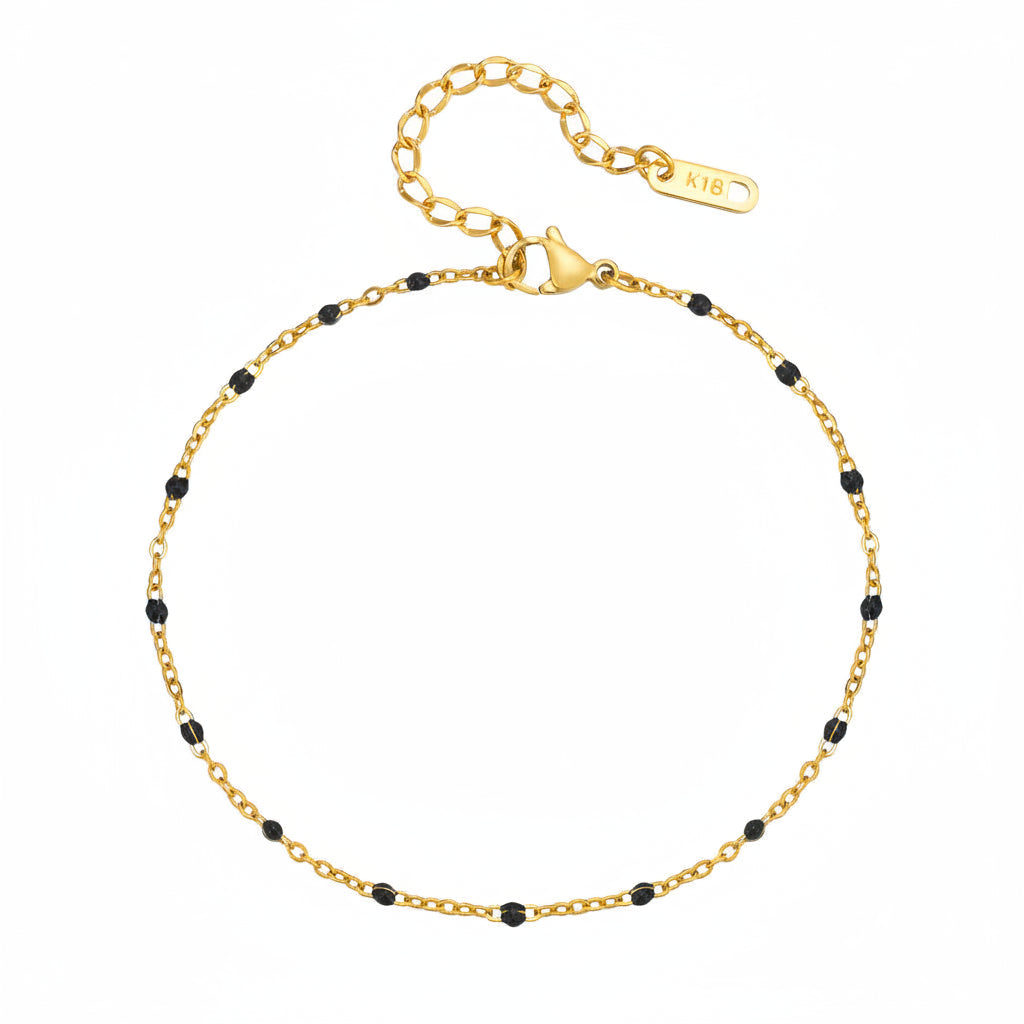 Black Bead Anklet